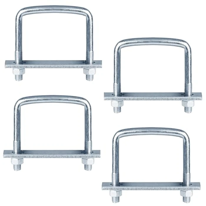 YIDU69Q 4 Pcs 4 Inch Wide Square U-Bolt for Trailer, 1/2" x 4" x 4-1/8", Electro-Galvanized Steel by YIDU69Q - Image 1