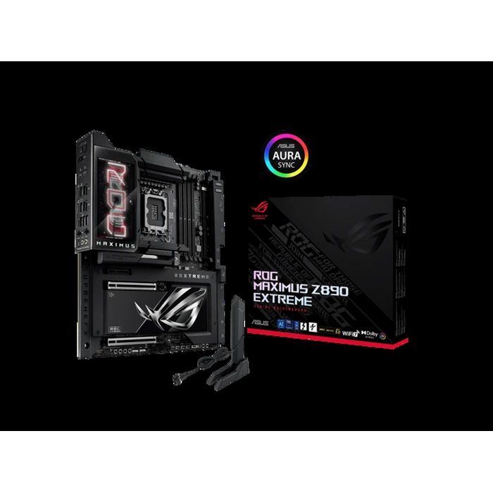 ASUS ROG MAXIMUS Z890 EXTREME Intel(R) Z890 LGA 1851 E-ATX motherboard, Advanced AI PC-ready, 24+2+1+2 stages, DDR5, WiFi7, 2.5G/10G LAN, PCIe(R) 5.0 M.2, by ASUS - Open Boxproduct Type condition