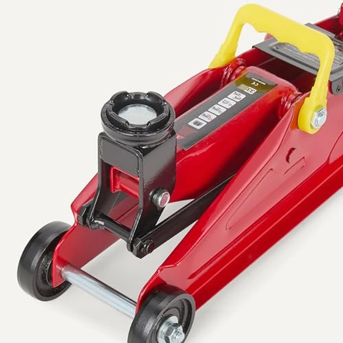 Amazon Basics Hydraulic Floor Portable Car Jack, 2.2 Short Ton/2 Metric Ton/2 Tonne/2000 kg Capacity, Slow Release, Red by Amazon Basics - Image 4