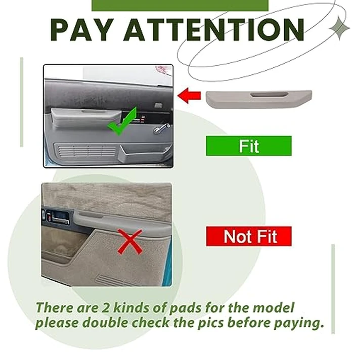 ECOTRIC Front Door Armrest Pads Left Gray Compatible with 1988-1994 Chevrolet GMC C/K Series C1500, C2500, C3500, K1500, K2500, K3500 - Replace for Part Number 15627855 by ECOTRIC - Image 4