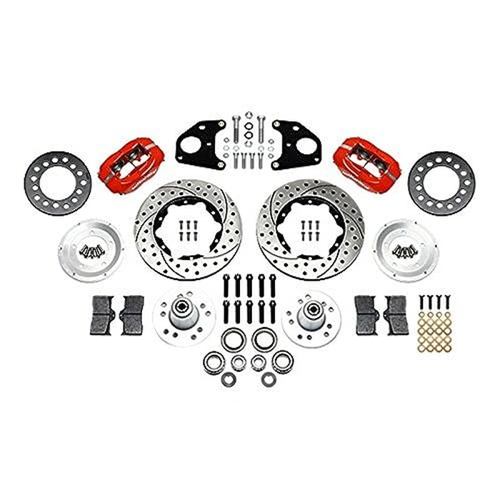 Wilwood Engineering Brake System, Forged Dynalite Pro Series, Front, 4 Piston Caliper, 11.000 in Plain Iron Rotor, Offset, Aluminum, Black Powder Coat, Mopar B-Body/E-Body 1964-72, Kit by Wilwood - Used - Very Good condition