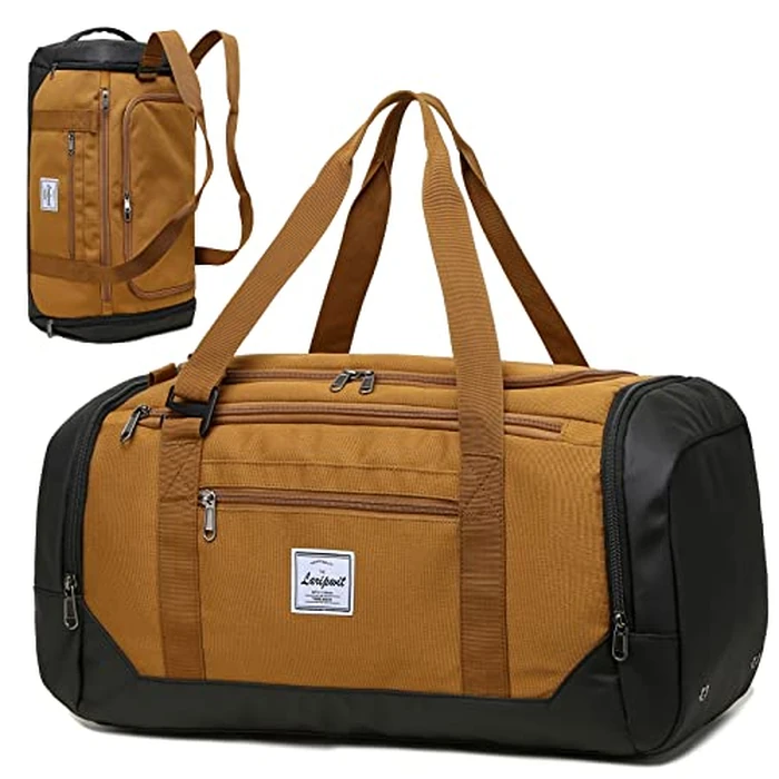 Laripwit Travel Duffle Bag for Men 40L Sports Gym Bag with Wet Pocket & Shoes Compartment Weekender Overnight Backpack for Traveling Duffel Bag Backpack for Women, Khaki by Laripwit - Used - Very Good condition - CA$34.22