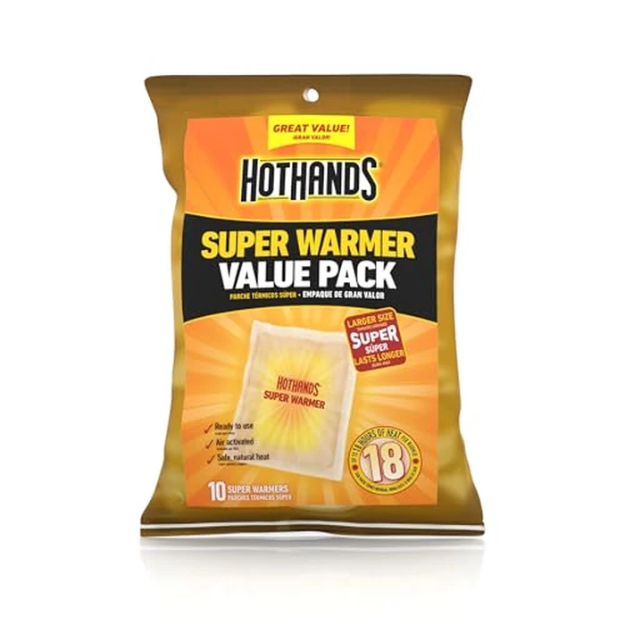 HotHands Body & Hand Super Warmers - Long Lasting Natural Odorless Air Activated Warmers - Up to 18 Hours of Heat - 10 Individual Warmers by HotHands - Used - Very Good condition - US$6.66