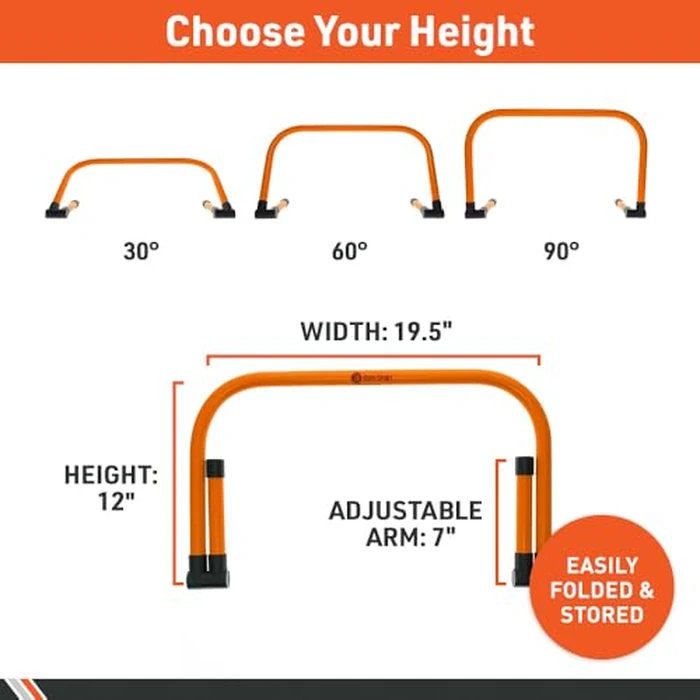 Body Sport Adjustable Athletic Speed Training Hurdles in Orange, Jumping & Speed Training Fitness Equipment, Hurdles for Track & Field, Basketball, Soccer & More, Set of 5 by Body Sport - Image 3