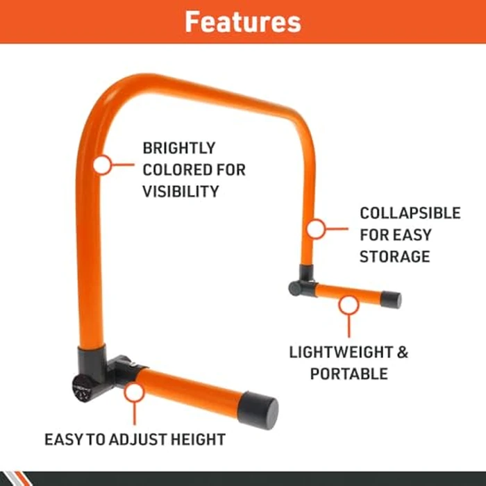 Body Sport Adjustable Athletic Speed Training Hurdles in Orange, Jumping & Speed Training Fitness Equipment, Hurdles for Track & Field, Basketball, Soccer & More, Set of 5 by Body Sport - Image 4