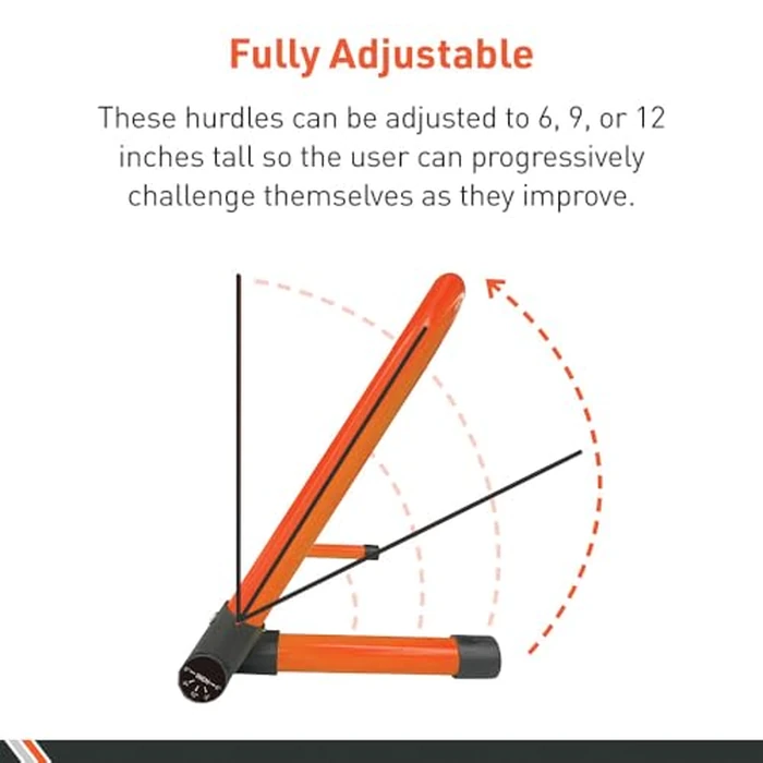Body Sport Adjustable Athletic Speed Training Hurdles in Orange, Jumping & Speed Training Fitness Equipment, Hurdles for Track & Field, Basketball, Soccer & More, Set of 5 by Body Sport - Image 5