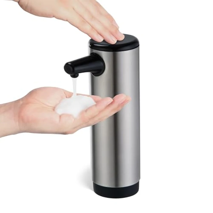 Home Zone Living Foaming Hand Soap Dispenser with Stainless Steel Outer Cover, Refillable Pump for Kitchen and Bathroom Sinks by Home Zone Living - Used - Like New condition