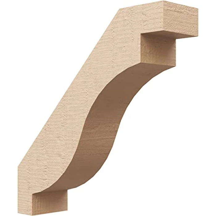 Timberthane Rough Cedar Faux Wood Copenhagen Knee Brace, 3"W x 12"D x 12"H, Primed Tan by Ekena Millwork - Image 1