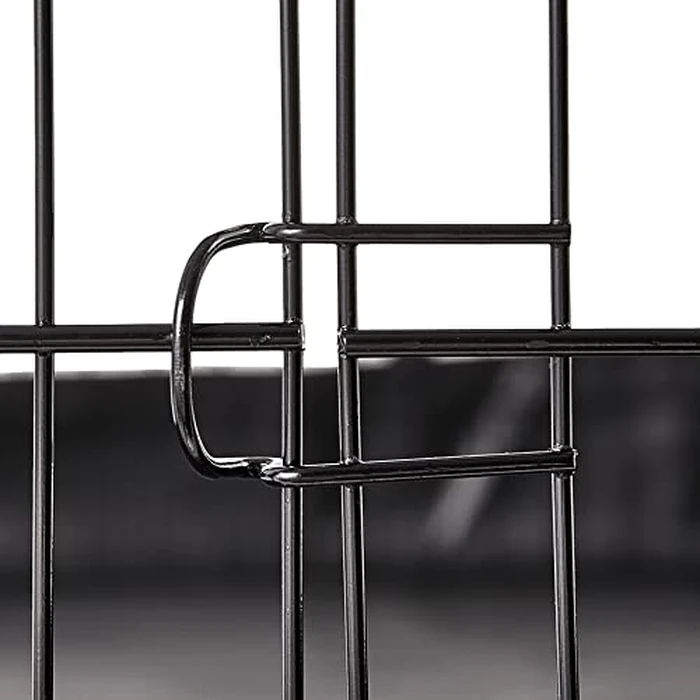 Amazon Basics Leakproof Canvas Bottom Guinea Pig Cage, Easy to Clean Small Animal Habitat with Divider Set, Indoor/Outdoor, Portable, No Tools Needed, 47.6"L x 24.2"W x 14"H, Black by Amazon Basics - Image 3