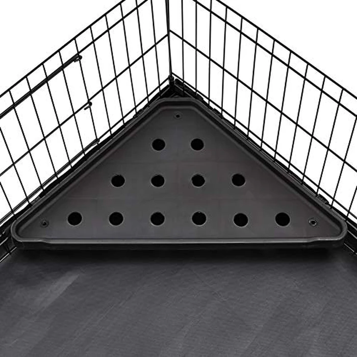 Amazon Basics Leakproof Canvas Bottom Guinea Pig Cage, Easy to Clean Small Animal Habitat with Divider Set, Indoor/Outdoor, Portable, No Tools Needed, 47.6"L x 24.2"W x 14"H, Black by Amazon Basics - Image 5