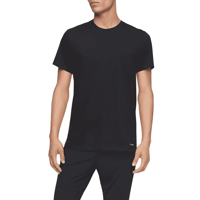 Calvin Klein Men's Cotton Classics 3-Pack Undershirts, 3 BLACK - CREWNECK, S by Calvin Klein - Image 2
