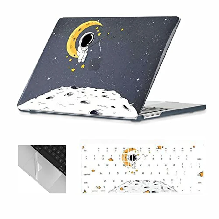 Se7enline Compatible with 15 inch MacBook Air M4 M3 M2 Case for Mac Air 15.3-inch Model A2941/A3114/A3241 Laptop Hard Shell Case with Keyboard Protective Cover & Trackpad Protector, Astronaut Fishing by Se7enline - Image 1