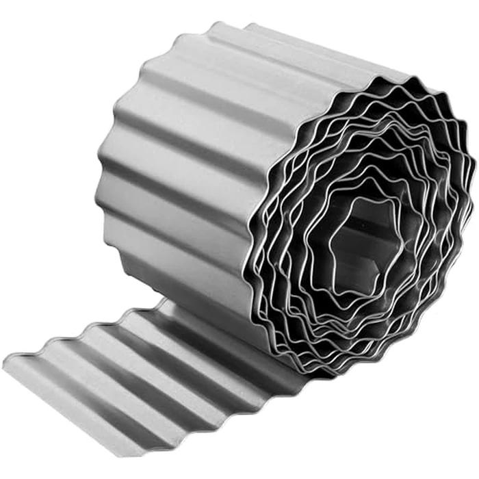 KOL 6" x 20ft Sturdy Wide Corrugated Galvanized Steel Garden Edging, Heavy Duty Metal Landscape Edging Border for Yard by KOL - Image 1