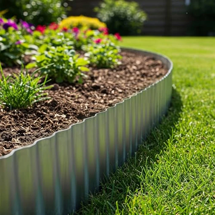 KOL 6" x 20ft Sturdy Wide Corrugated Galvanized Steel Garden Edging, Heavy Duty Metal Landscape Edging Border for Yard by KOL - Image 7