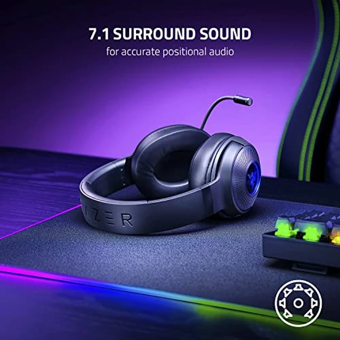 Razer Kraken V3 X Wired USB Gaming Headset: 285g Lightweight Build - Triforce 40mm Drivers - HyperClear Cardioid Mic - 7.1 Surround Sound - Chroma RGB Lighting - Black by Razer - Image 6