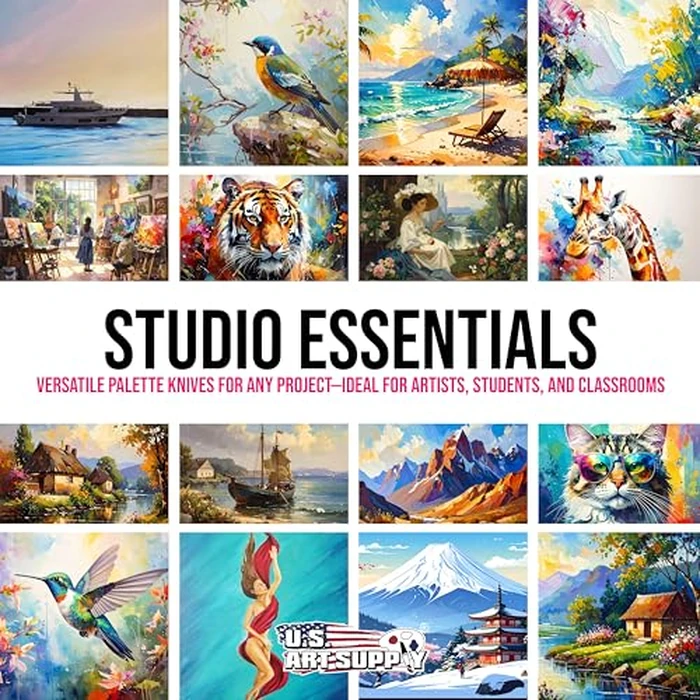 U.S. Art Supply 5-Piece Stainless Steel Palette Knife Set for Acrylic Painting - Paint Spatula Tools for Oil, Canvas Art - Painting Knives for Mixing, Texturing - Pallet Knives for Art & Cake by U.S. Art Supply - Image 7