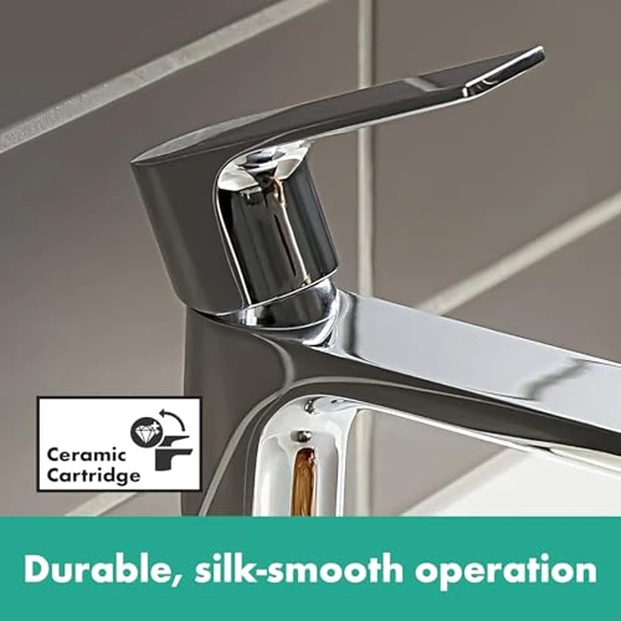 hansgrohe Rebris E 1 Hole, Single Handle, Bathroom Sink Faucet for Vanity with Pop-Up Drain Assembly, 1.2 GPM, Chrome, 72557001 by hansgrohe - Image 9