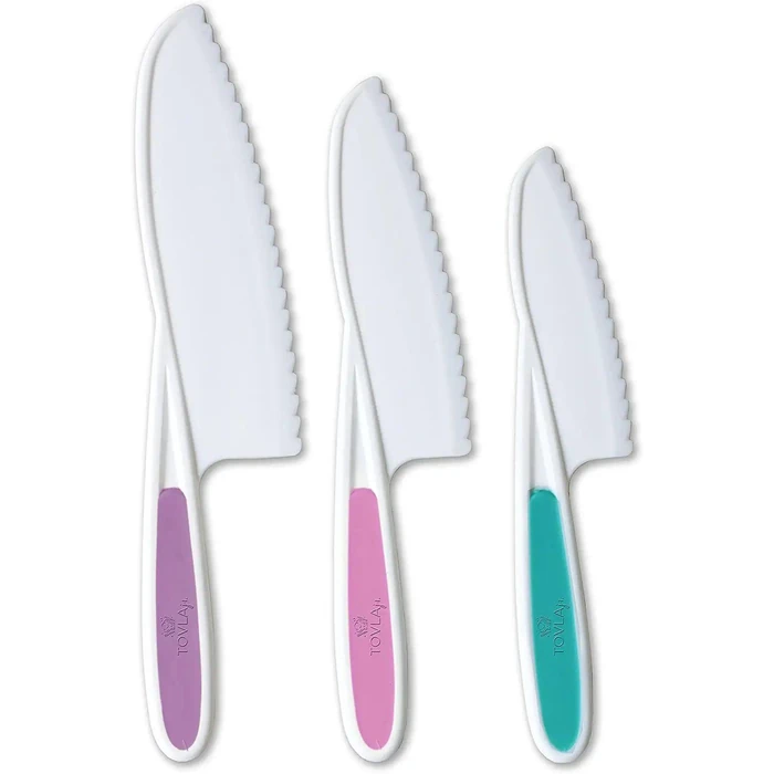 Tovla Jr. Knives for Kids 3-Piece Nylon Kitchen Baking Knife Set - Pink by Tovla Jr. - Refurbished - Brand New condition - US$27.31