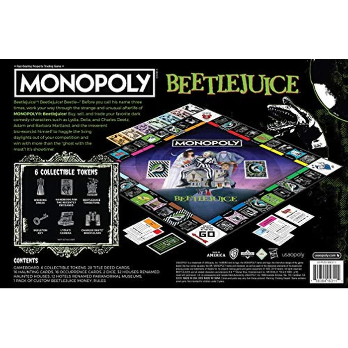 Monopoly Beetlejuice Board Game | Based on The 80’s Fantasy Film Beetlejuice | Officially Licensed Beetlejuice Merchandise | Themed Classic Monopoly Game by USAOPOLY - Image 5