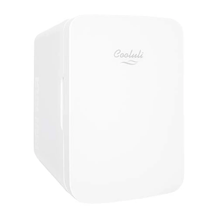 Cooluli 10L Mini Fridge for Bedroom - Car, Office Desk & College Dorm Room 12v Portable Cooler Warmer Food, Drinks, Skincare, Beauty Makeup AC/DC Small Refrigerator with Glass Front, 110 Volts, White by Cooluli - Image 1