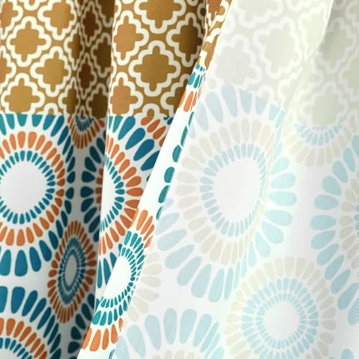 Lush Decor Bohemian Stripe Window Curtain Panels, Pair 52" W x 108" L Turquoise & Orange - Light Filtering Curtains for Bedroom - Boho Curtains - Maximalist Decor by Lush Decor - Image 5