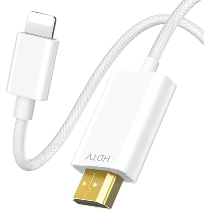 Aplimln [MFi Certified] Lightning to HDMI Cable for iPhone 6.6FT Digital AV Adapter 1080P HD Video Sync Screen Connector iPhone to HDMI for TV Projector Monitor by Aplimln - Used - Very Good condition - CA$16.61