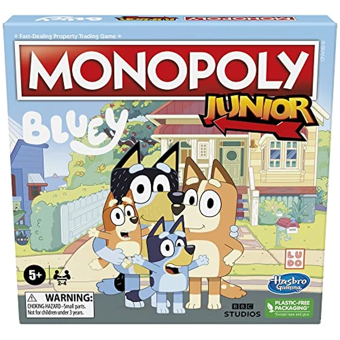 Hasbro Gaming Monopoly Junior Bluey Edition Board Game | Kids Play as Bluey, Bingo, Mum & Dad for Girls & Boys | Ages 5+ (Amazon Exclusive) by Monopoly - Used - Like New condition