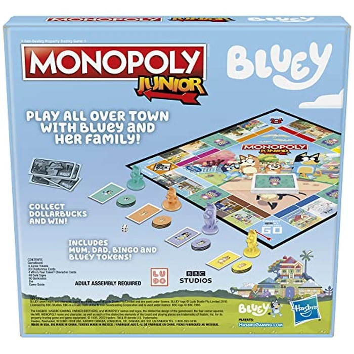 Hasbro Gaming Monopoly Junior Bluey Edition Board Game | Kids Play as Bluey, Bingo, Mum & Dad for Girls & Boys | Ages 5+ (Amazon Exclusive) by Monopoly - Image 2