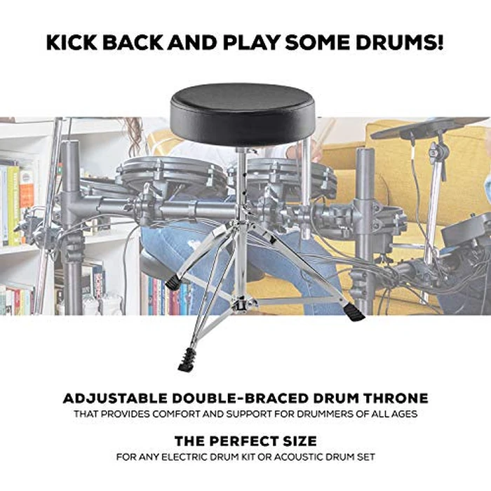 Alesis Drum Essentials Bundle - Complete Electric Drum Set Accessory Pack Including a Drum Throne and On-Ear Headphones by Alesis - Image 3