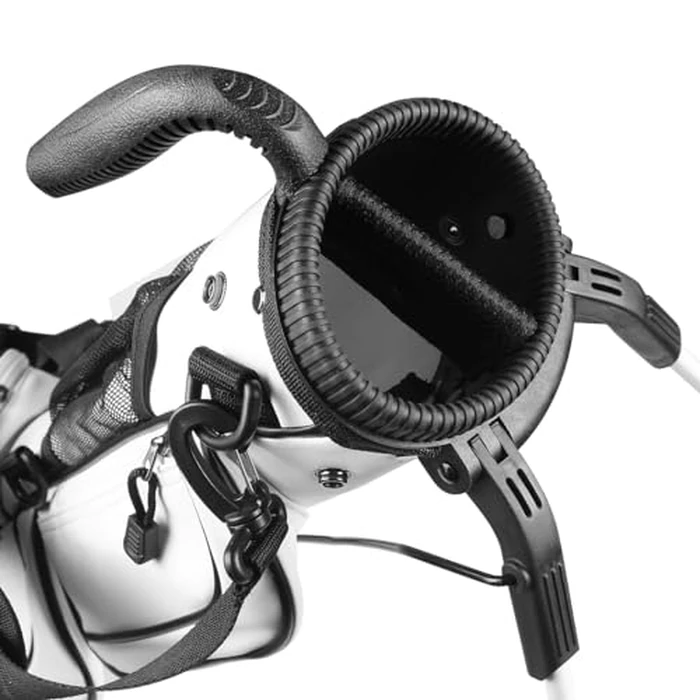 Orlimar Pitch 'N Putt Elite Synthetic Leather Sunday Golf Bag with Stand for Men & Women, Gray/White, Small Lightweight Par 3, Driving Range Golf Bag for a Few Clubs Carry Handle Rain Hood Cover by Orlimar - Image 2