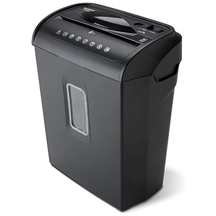 Aurora AU608MB High-Security 6-Sheet Micro-Cut Paper Credit Card Shredder with 3.5-Gallon Wastebasket, 4-Minute Continuous Running Time, Security Level P-4, Black by Aurora - Image 1