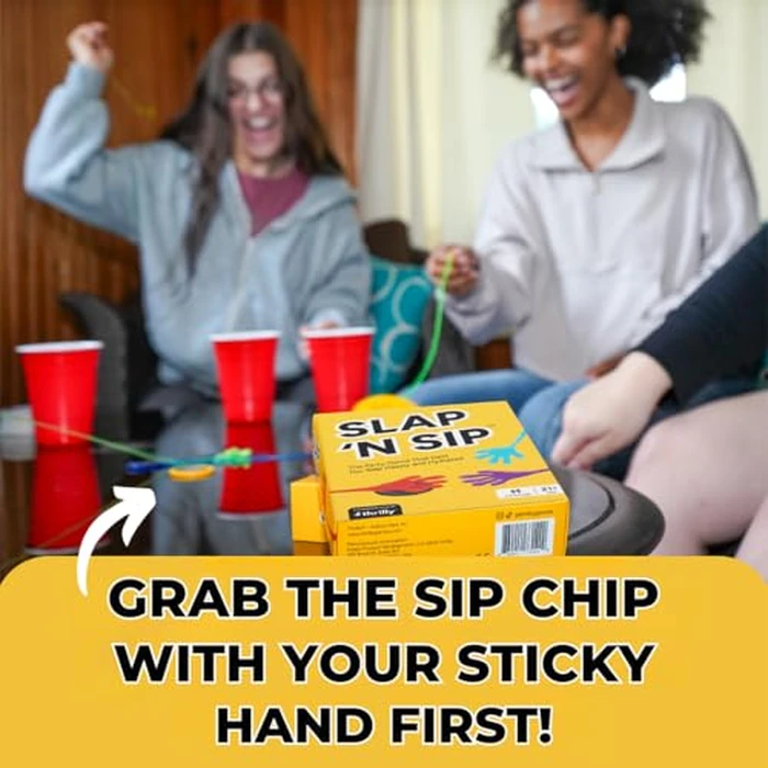 Slap N Sip A Hilarious Drinking Game with Sticky Hands, 200 Cards & A Sip Chip, Fast-Paced Adult Party Game for Game Nights, Funny Gift for Adults Ages 21+ by Slap N Sip - Image 2