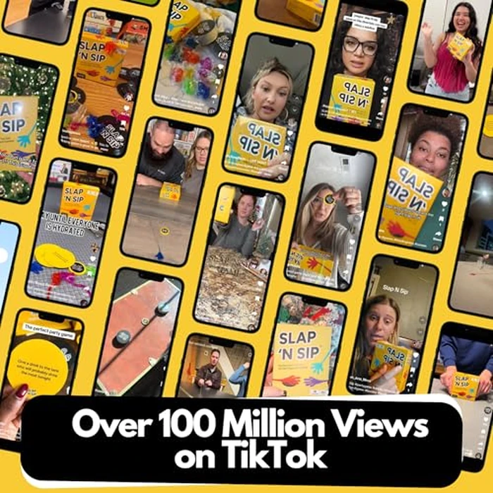 Slap N Sip A Hilarious Drinking Game with Sticky Hands, 200 Cards & A Sip Chip, Fast-Paced Adult Party Game for Game Nights, Funny Gift for Adults Ages 21+ by Slap N Sip - Image 4