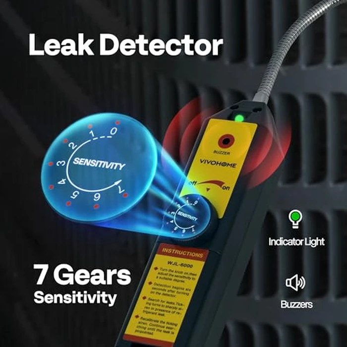 VIVOHOME Upgraded 4CFM 1/3 HP 1-Stage HVAC Vacuum Pump and 4 Way AC Manifold Gauge Set with Leak Detector, 5ft Hoses & Accessories for R134a R12 R22 R502 R410a Automotive Air Conditioner Maintenance by VIVOHOME - Image 7