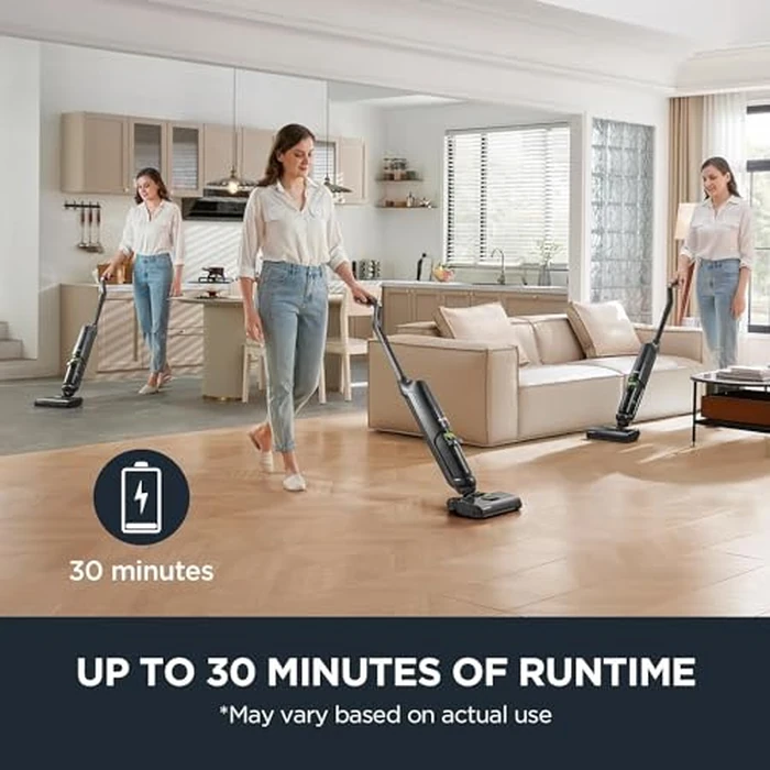 Eureka Cordless Wet Dry Vacuum Cleaner, Vacuum and Mop All in One for Multi-Surfaces, Powerful Hard Floor Cleaner Lightweight w/Self-Cleaning System, Perfect for Pet and Sticky Messes, NEW400C, Black by EUREKA - Image 2