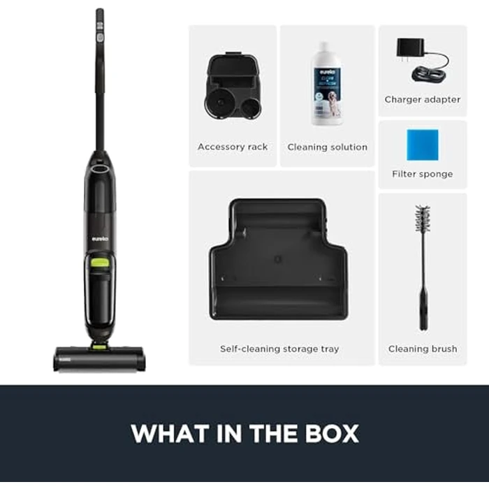 Eureka Cordless Wet Dry Vacuum Cleaner, Vacuum and Mop All in One for Multi-Surfaces, Powerful Hard Floor Cleaner Lightweight w/Self-Cleaning System, Perfect for Pet and Sticky Messes, NEW400C, Black by EUREKA - Image 4