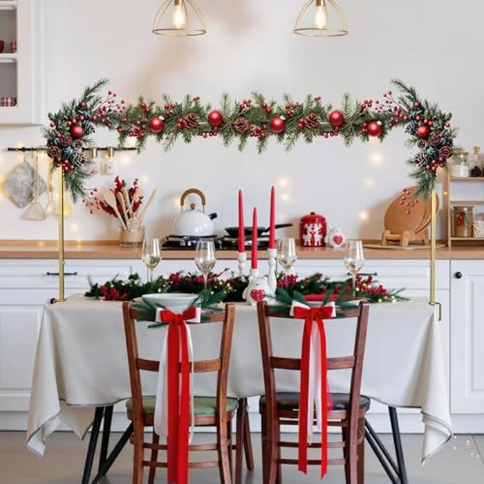 Babenest Over The Table Rod Stand with Clamps Adjustable 47"-98'' Length 9"-40" Height, Metal Flower Hanging Table Arch Stand for Birthday Wedding Party Baby Shower Halloween Christmas Decor (Black) by Babenest - Image 2