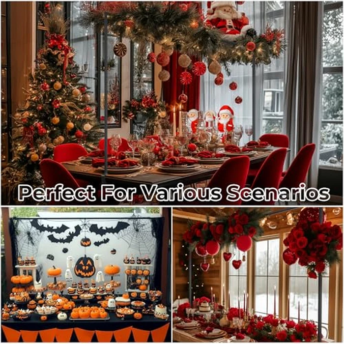 Babenest Over The Table Rod Stand with Clamps Adjustable 47"-98'' Length 9"-40" Height, Metal Flower Hanging Table Arch Stand for Birthday Wedding Party Baby Shower Halloween Christmas Decor (Black) by Babenest - Image 4