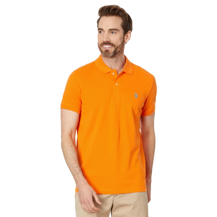 U.S. Polo ASSN. Men's Slim Fit Solid Pique Polo Shirt, Circus Orange Small by U.S. POLO ASSN. - Used - Like New condition - US$20.71