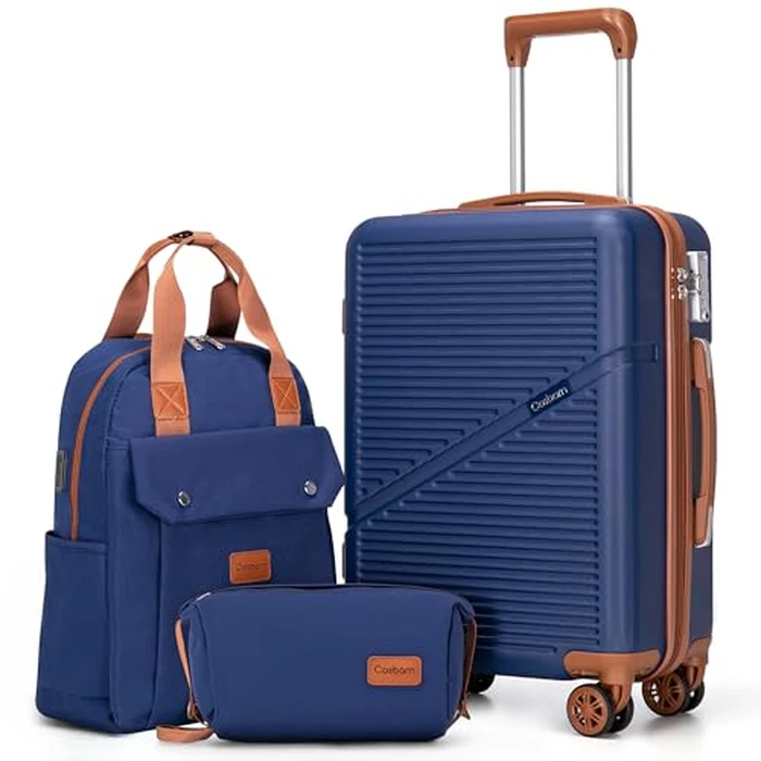 Cosbarn Carry On Luggage 22x14x9 Airline Approved, 20 Inch Carry on Suitcases with Wheels, ABS Lightweight Carry-on Luggage, Travel Suitcase Set with Wheels and TSA Lock by Cosbarn - Image 1