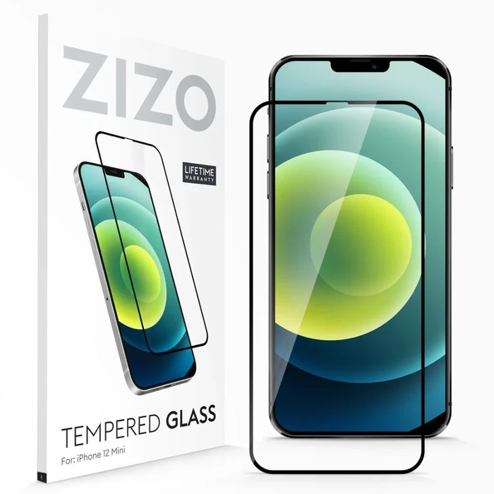 ZIZO Tempered Glass Screen Protector for Apple iPhone 12 mini - Black - Brand New by ZIZO - Refurbished - Brand New condition - US$8.28