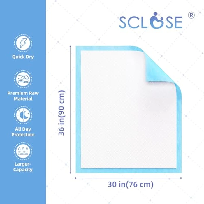 SCLOSE Pee Pads for Dogs Extra Large 30"x36", 50 Count Puppy Pads XXL, Potty Pads for Dogs, Super Absorbent & Leak-Proof, Disposable Training Pads for Puppies, Doggie Pads, Blue by SCLOSE - Image 8
