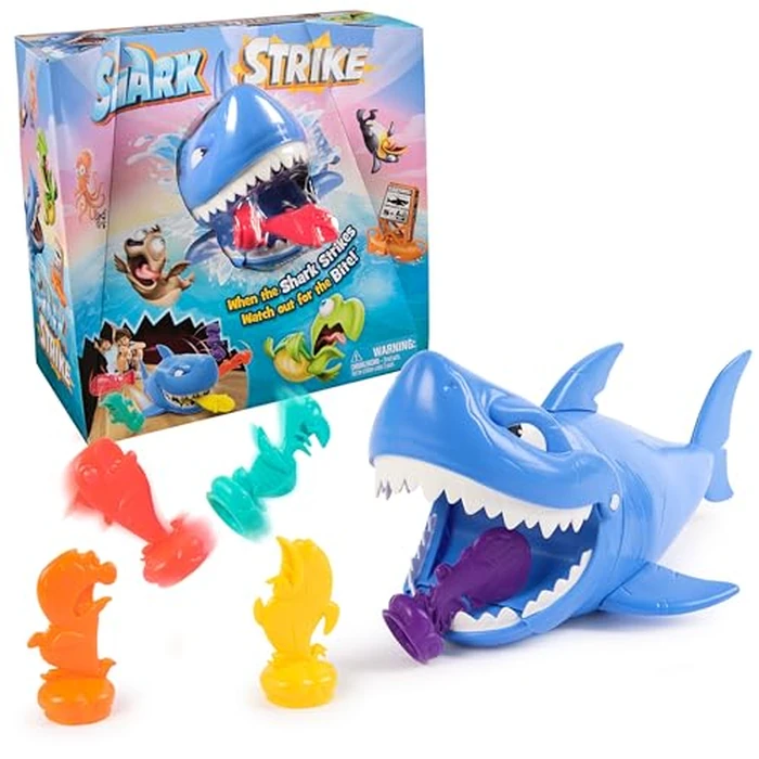 Spin Master Games, Shark Strike, Bowling Game with Wind-Up Jaw-Chomping Action, Easy Activity Toy for Preschoolers, Fun for Kids & Family, 2-4 Players, for Ages 5 & Up by Spin Master Games - Used - Very Good condition - US$7.00