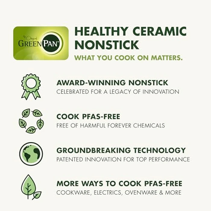 GreenPan Swift 12-Piece Ceramic Nonstick Cookware Set, PFAS-Free, Hard Anodized for Durable Performance, Bamboo Utensils, Oven/Broiler Safe to 600 degreesF, Dishwasher Safe, Cream by GreenPan - Image 6