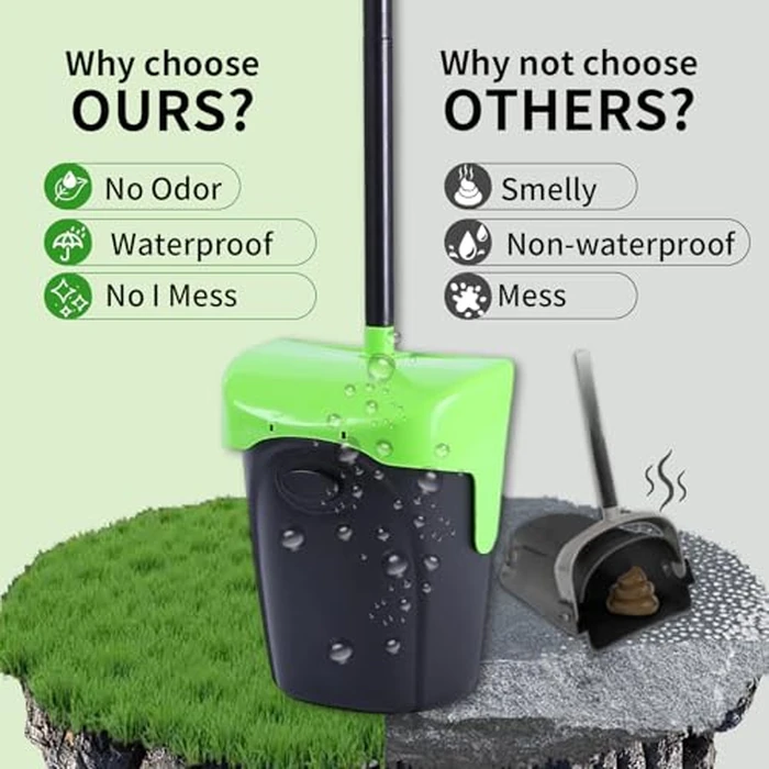 ienjoyed Pooper Scooper Large Swivel Bin & Rake with 160 Waste Bags,Heavy Duty Dog Pooper Scooper with Bag Attachment for Dogs, Long Handle Poop Scooper with Lid for Yard, Grass, Gravel(Green) by ienjoyed - Image 8