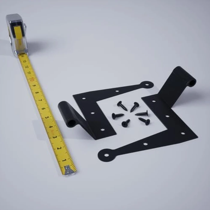 SteelTek L-Hinge with 1 1/2" Offset (Sold as Pair), 304 Stainless Steel, Powder Coated Black by Ekena Millwork - Image 7