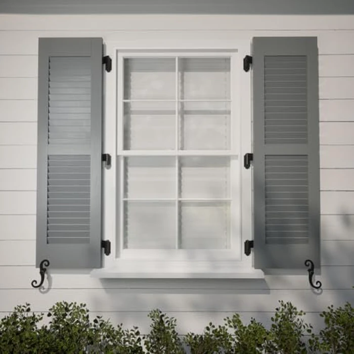 SteelTek L-Hinge with 1 1/2" Offset (Sold as Pair), 304 Stainless Steel, Powder Coated Black by Ekena Millwork - Image 8