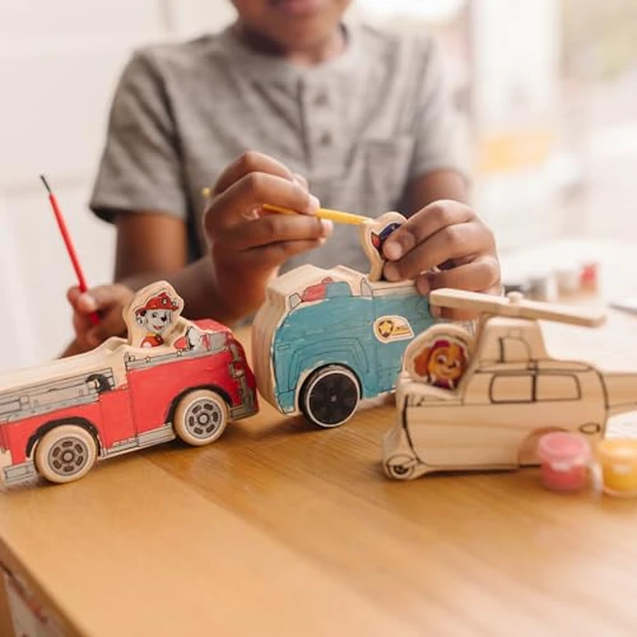 Melissa & Doug PAW Patrol Wooden Vehicles Craft Kit - 3 Decorate Your Own Vehicles, 3 Play Figures by Melissa & Doug - Image 2