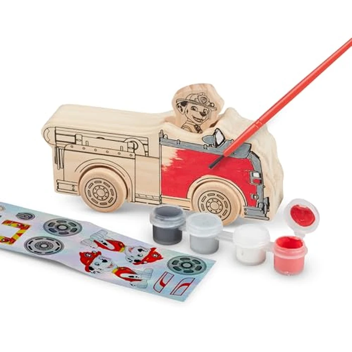 Melissa & Doug PAW Patrol Wooden Vehicles Craft Kit - 3 Decorate Your Own Vehicles, 3 Play Figures by Melissa & Doug - Image 4