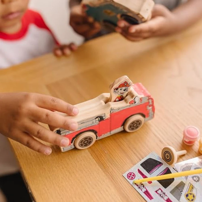 Melissa & Doug PAW Patrol Wooden Vehicles Craft Kit - 3 Decorate Your Own Vehicles, 3 Play Figures by Melissa & Doug - Image 7